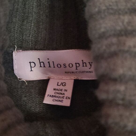 Philosophy olive green turtleneck sweater size large - Picture 4 of 7